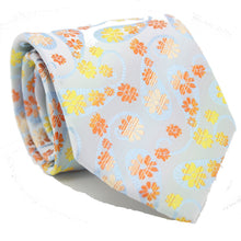 Load image into Gallery viewer, Mens Dads Classic Yellow Floral Pattern Business Casual Necktie & Hanky Set DF-2 - Ferrecci USA