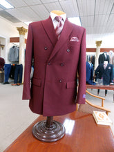 Load image into Gallery viewer, Men's Executive Double Breasted Suit Solid Burgundy
