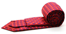 Load image into Gallery viewer, Mens Dads Classic Red Geometric Pattern Business Casual Necktie & Hanky Set E-10 - Ferrecci USA