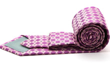 Load image into Gallery viewer, Mens Dads Classic Fuchsia Geometric Pattern Business Casual Necktie & Hanky Set E-5 - Ferrecci USA