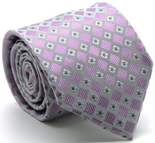 Load image into Gallery viewer, Mens Dads Classic Purple Geometric Pattern Business Casual Necktie & Hanky Set E-7 - Ferrecci USA