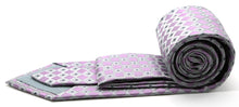 Load image into Gallery viewer, Mens Dads Classic Purple Geometric Pattern Business Casual Necktie & Hanky Set E-7 - Ferrecci USA