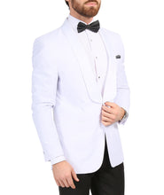Load image into Gallery viewer, Ferrecci Men's Echo White Slim Fit Shawl Lapel Tuxedo Dinner Jacket - Ferrecci USA