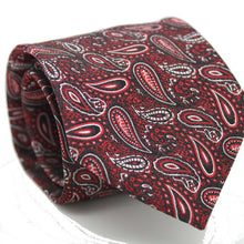 Load image into Gallery viewer, Mens Dads Classic Red Paisley Pattern Business Casual Necktie & Hanky Set EF-3 - Ferrecci USA