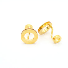 Load image into Gallery viewer, Goldtone Round Gold Lining Rectangle Cuff Links With Jewelry Box - Ferrecci USA
