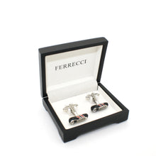 Load image into Gallery viewer, Silvertone Shoe Cuff Links With Jewelry Box - Ferrecci USA