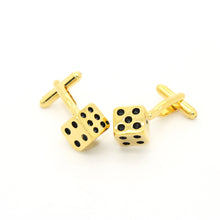 Load image into Gallery viewer, Goldtone Dice Cuff Links With Jewelry Box - Ferrecci USA