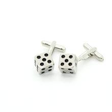 Load image into Gallery viewer, Silvertone Dice Cuff Links With Jewelry Box - Ferrecci USA
