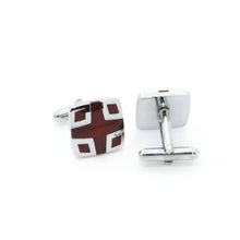 Load image into Gallery viewer, Silvertone Burdungy Cuff Links With Jewelry Box - Ferrecci USA