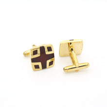 Load image into Gallery viewer, Goldtone Burdungy DesignCuff Links With Jewelry Box - Ferrecci USA