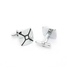Load image into Gallery viewer, Silvertone Enamel Cuff Links With Jewelry Box - Ferrecci USA