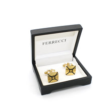 Load image into Gallery viewer, Goldtone Enamel Cuff Links With Jewelry Box - Ferrecci USA