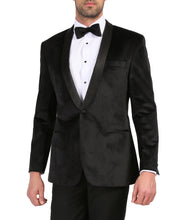 Load image into Gallery viewer, Enzo Black Slim Fit Velvet Shawl Collar Tuxedo Blazer - Ferrecci USA