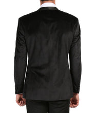 Load image into Gallery viewer, Enzo Black Slim Fit Velvet Shawl Collar Tuxedo Blazer - Ferrecci USA