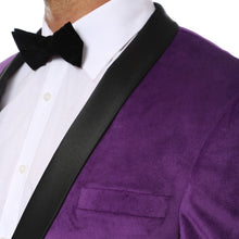 Load image into Gallery viewer, Enzo Purple Slim Fit Velvet Shawl Tuxedo Blazer - Ferrecci USA