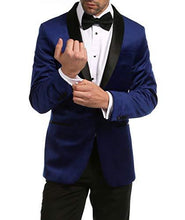 Load image into Gallery viewer, Enzo Indigo Velvet Slim Fit Shawl Lapel Tuxedo Men's Blazer - Ferrecci USA