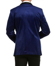Load image into Gallery viewer, Enzo Indigo Velvet Slim Fit Shawl Lapel Tuxedo Men's Blazer - Ferrecci USA