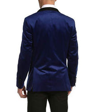 Load image into Gallery viewer, Enzo Indigo Velvet Slim Fit Shawl Lapel Tuxedo Men's Blazer - Ferrecci USA