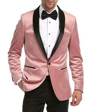 Load image into Gallery viewer, Enzo Pink Slim Fit Velvet Shawl Tuxedo Blazer - Ferrecci USA