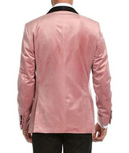 Load image into Gallery viewer, Enzo Pink Slim Fit Velvet Shawl Tuxedo Blazer - Ferrecci USA