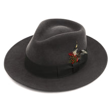Load image into Gallery viewer, Grey & Green Premium Wool Fedora Hat - Ferrecci USA