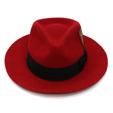 Load image into Gallery viewer, Ferrecci Red w Black Band Premium Wool Fedora Hat - Ferrecci USA