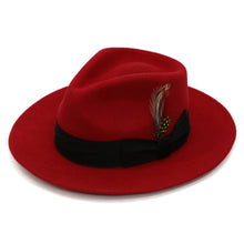 Load image into Gallery viewer, Ferrecci Red w Black Band Premium Wool Fedora Hat - Ferrecci USA