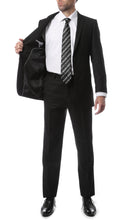 Load image into Gallery viewer, Premium FNL22R Mens 2 Button Regular Fit Black Suit - Ferrecci USA