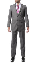 Load image into Gallery viewer, Mens 2 Button Grey Regular Fit Suit - Ferrecci USA