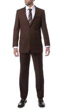 Load image into Gallery viewer, Mens 2 Button Brown Regular Fit Suit - Ferrecci USA