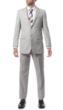 Load image into Gallery viewer, Mens 2 Button Light Grey Regular Fit Suit - Ferrecci USA