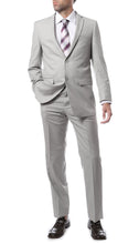 Load image into Gallery viewer, Mens 2 Button Light Grey Regular Fit Suit - Ferrecci USA