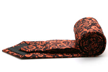 Load image into Gallery viewer, Mens Dads Classic Orange Paisley Pattern Business Casual Necktie & Hanky Set FO-5 - Ferrecci USA