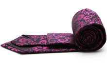 Load image into Gallery viewer, Mens Dads Classic Purple Paisley Pattern Business Casual Necktie & Hanky Set FO-6 - Ferrecci USA