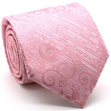 Load image into Gallery viewer, Mens Dads Classic Pink Paisley Pattern Business Casual Necktie & Hanky Set FO-7 - Ferrecci USA