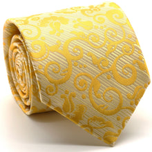 Load image into Gallery viewer, Mens Dads Classic Yellow Paisley Pattern Business Casual Necktie & Hanky Set FO-8 - Ferrecci USA