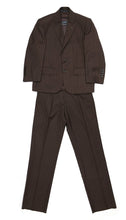 Load image into Gallery viewer, Boys Premium Brown Pinstripe 3 Piece Suit - Ferrecci USA