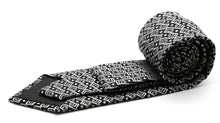 Load image into Gallery viewer, Mens Dads Classic Black Geometric Pattern Business Casual Necktie & Hanky Set G-1 - Ferrecci USA