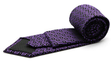 Load image into Gallery viewer, Mens Dads Classic Purple Geometric Pattern Business Casual Necktie & Hanky Set G-3 - Ferrecci USA