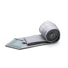 Load image into Gallery viewer, Mens Dads Classic Grey Geometric Pattern Business Casual Necktie & Hanky Set G-5 - Ferrecci USA