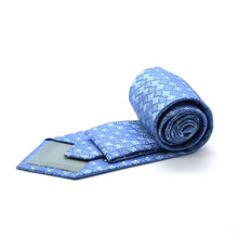 Load image into Gallery viewer, Mens Dads Classic Blue Geometric Pattern Business Casual Necktie & Hanky Set G-9 - Ferrecci USA