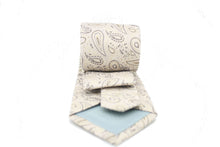 Load image into Gallery viewer, Mens Dads Classic Beige Paisley Pattern Business Casual Necktie & Hanky Set GF-4 - Ferrecci USA