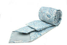 Load image into Gallery viewer, Mens Dads Classic Turquoise Paisley Pattern Business Casual Necktie & Hanky Set GF-5 - Ferrecci USA