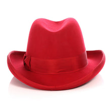 Load image into Gallery viewer, Ferrecci Wool Felt homburg Red Godfather Hat - Ferrecci USA