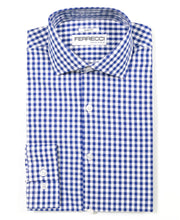 Load image into Gallery viewer, Blue Gingham Check Dress Shirt - Slim Fit - Ferrecci USA