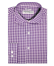 Load image into Gallery viewer, Purple Gingham Check Dress Shirt - Slim Fit - Ferrecci USA
