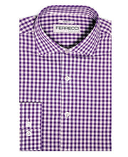 Load image into Gallery viewer, Purple Gingham Check Slim Fit Shirt - Ferrecci USA