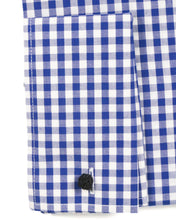 Load image into Gallery viewer, Blue Gingham Check French Cuff Regular Fit Shirt - Ferrecci USA