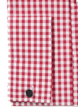 Load image into Gallery viewer, Red Gingham Check French Cuff Dress Shirt - Regular Fit - Ferrecci USA