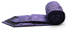 Load image into Gallery viewer, Mens Dads Classic Purple Paisley Pattern Business Casual Necktie & Hanky Set GO-6 - Ferrecci USA